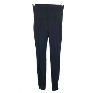 Helmut Lang Womens Stretch Leggings Zip Ankle Pull On Skinny Black High Rise XS